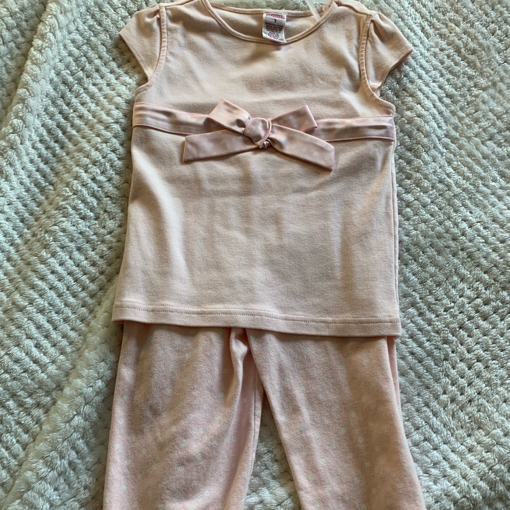 Size 3 soft baby pink Gymboree leggings and top
